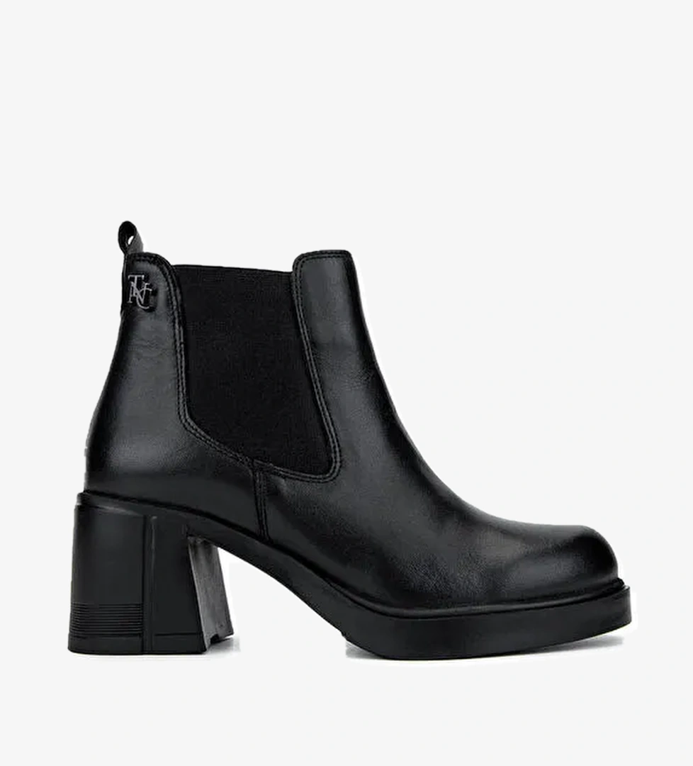 Tamer Tanca Kadın Hakiki Deri Siyah Deri Casual Bot - Görsel 1