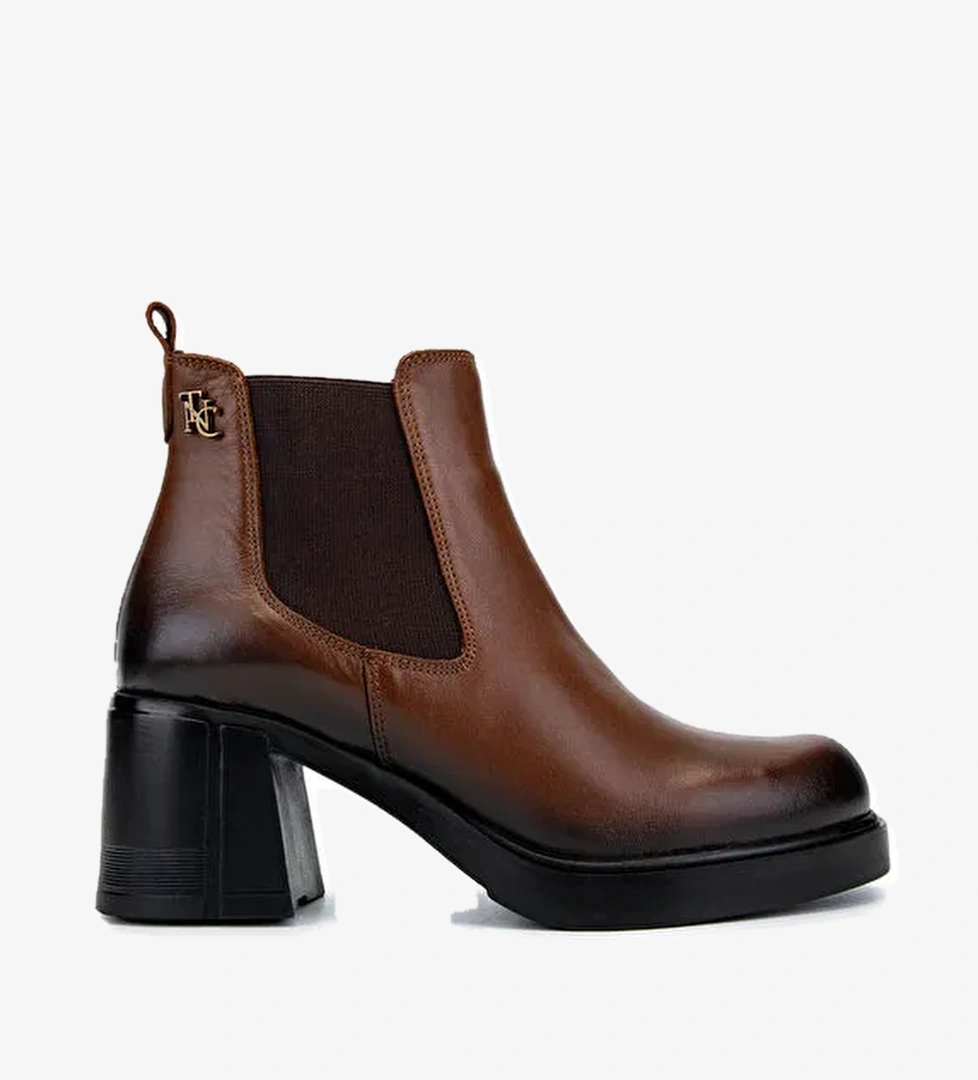 Tamer Tanca Kadın Hakiki Deri Taba Deri Casual Bot - Görsel 1