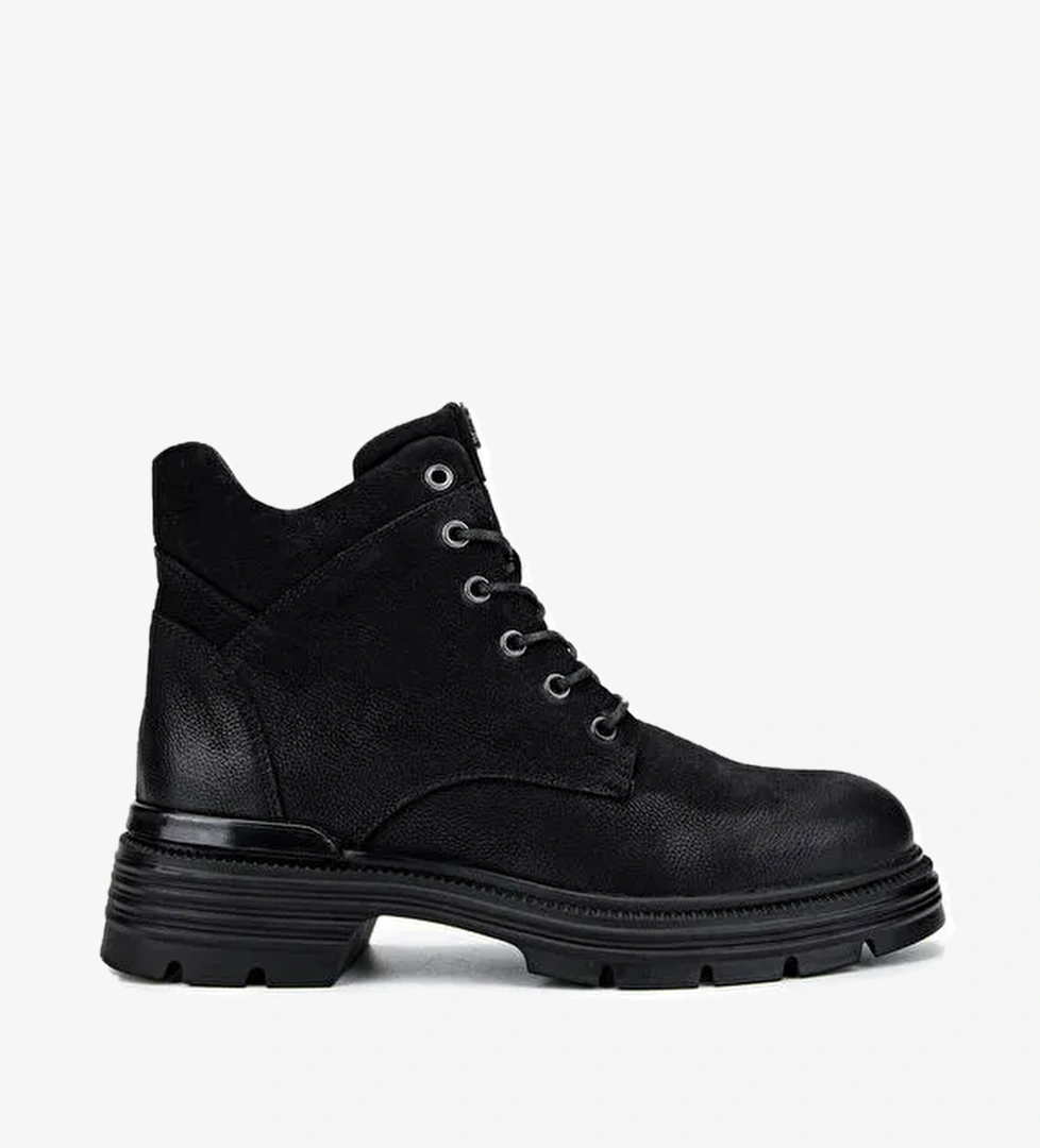 Tamer Tanca Kadın Hakiki Deri Siyah Nubuk Casual Bot - Görsel 1