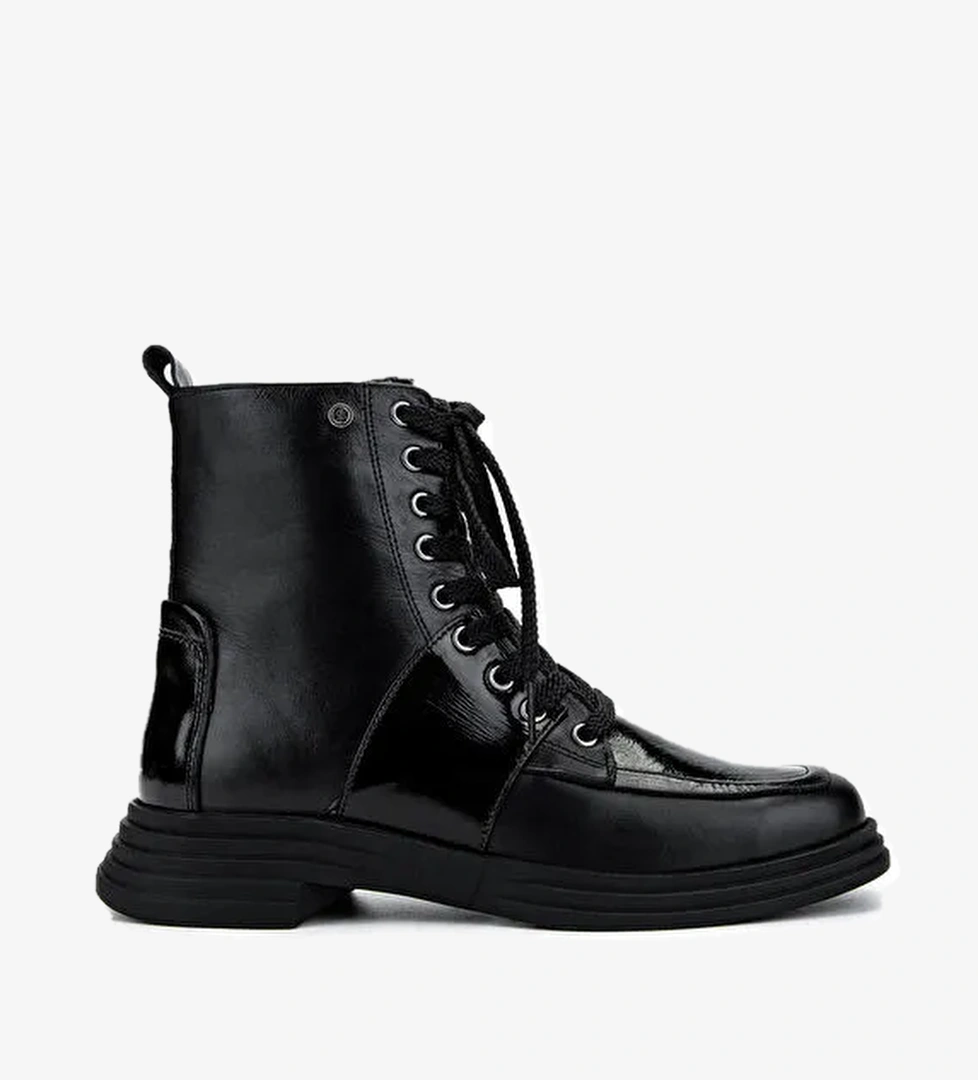 Tamer Tanca Kadın Hakiki Deri Siyah Casual Bot - Görsel 1