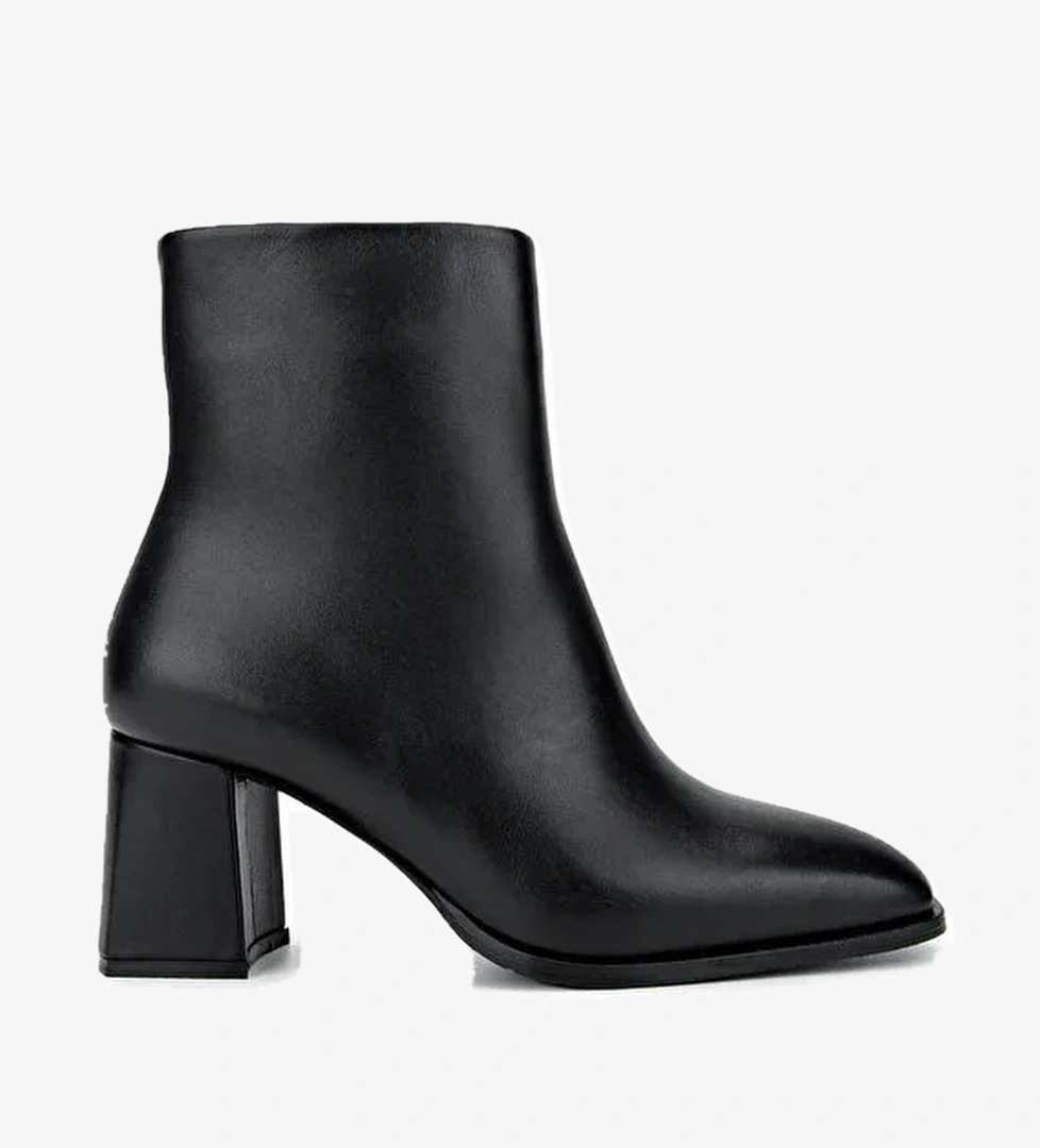 Tamer Tanca Kadın Hakiki Deri Siyah Topuklu Bot - Görsel 1