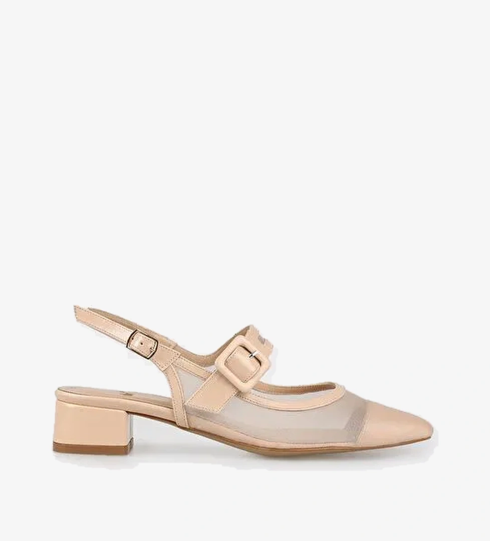 Bej Kadın Topuklu Ayakkabı - Görsel 1