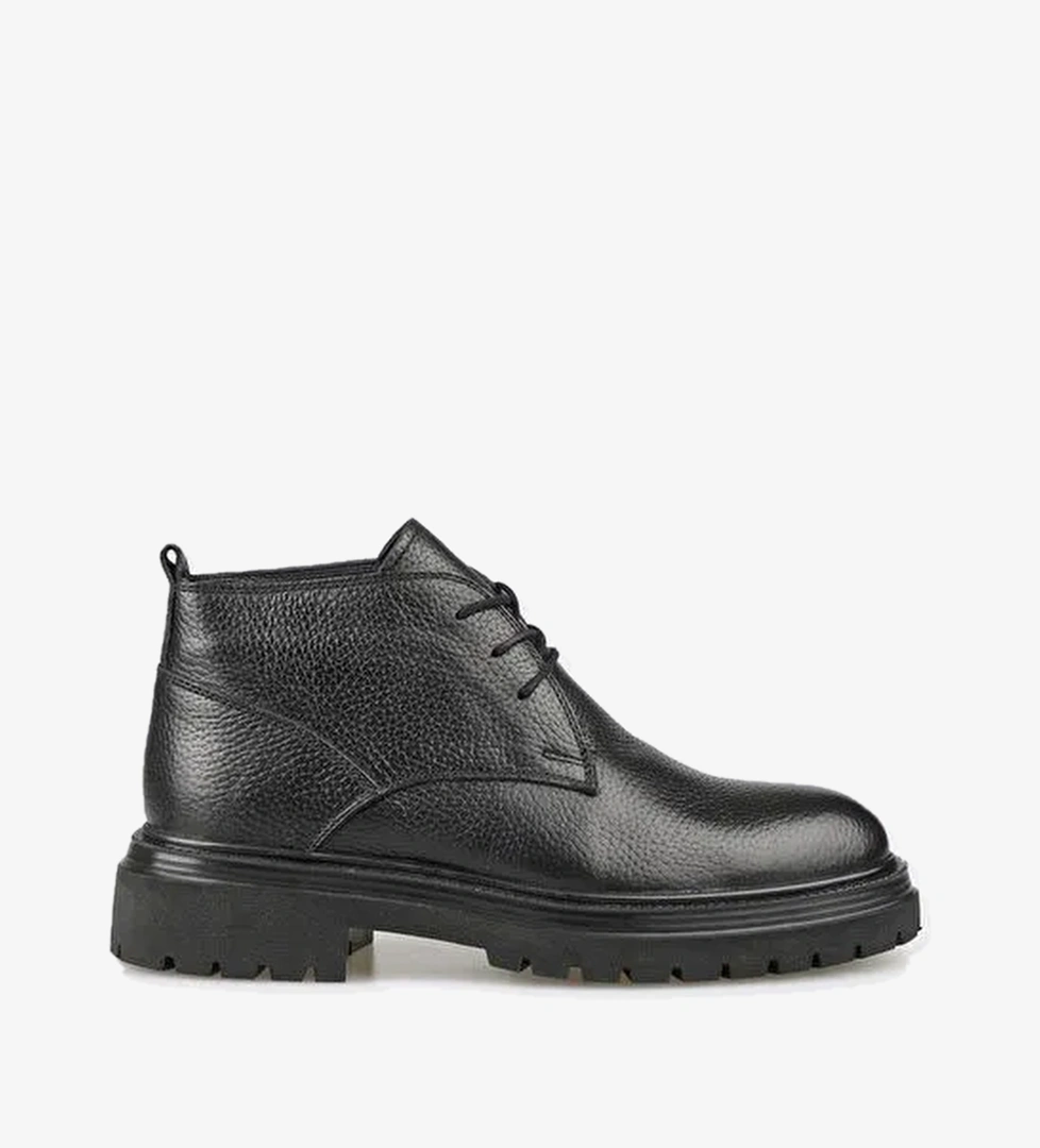 Siyah Deri Erkek Günlük Bot - Görsel 1