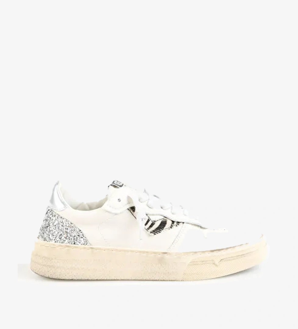 4B12 Beyaz Kadın Deri Sneaker HYPER-D835 - Görsel 1