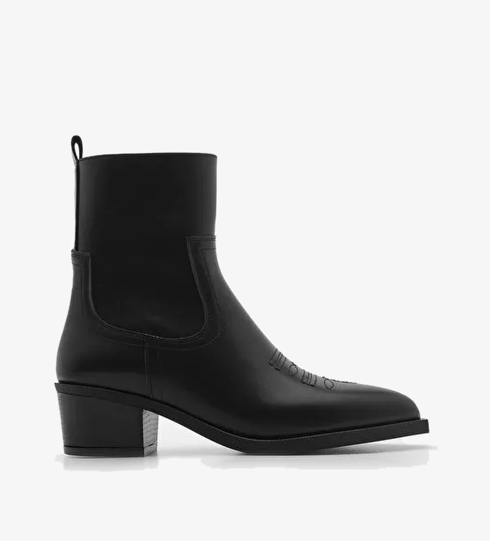 Kadın Sivri Burun Nakışlı Western Bot Siyesta Siyah - Görsel 1