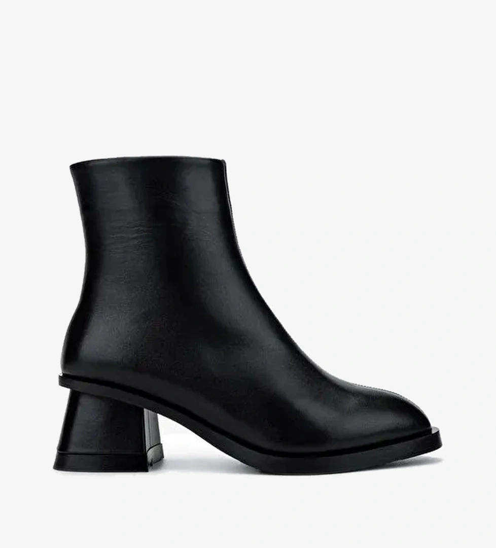 Valmenti Kadın Hakiki Deri Siyah Deri Topuklu Bot - Görsel 1