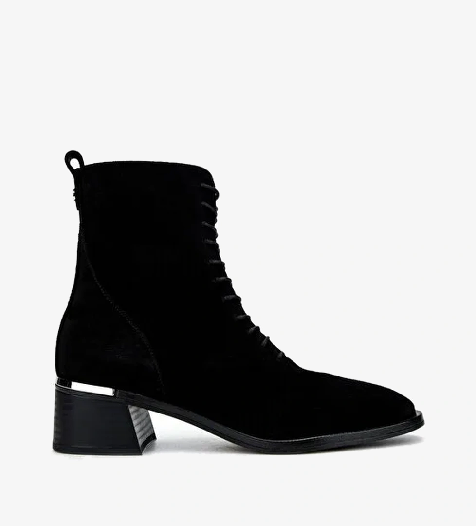 Valmenti Kadın . Siyah Süet Topuklu Bot - Görsel 1