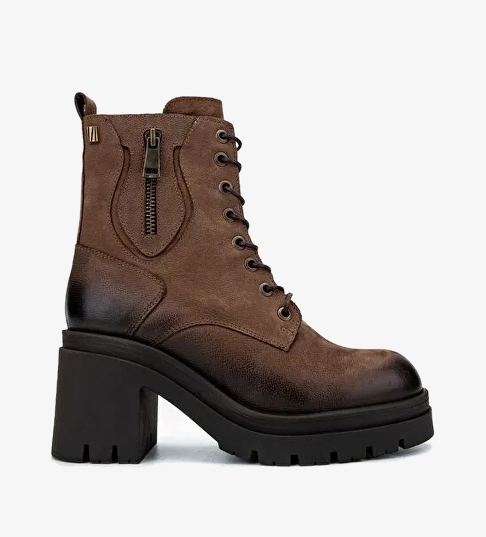 Valmenti Kadın Hakiki Deri Vizon Nubuk Casual Bot - Görsel 1