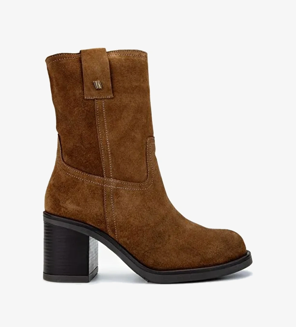 Valmenti Kadın Hakiki Deri Tütün Süet Casual Bot - Görsel 1