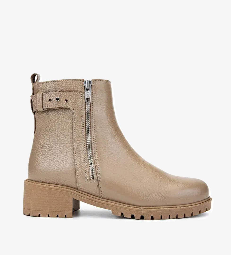 Tamer Tanca Kadın Hakiki Deri Vizon Floter Casual Bot - Görsel 1