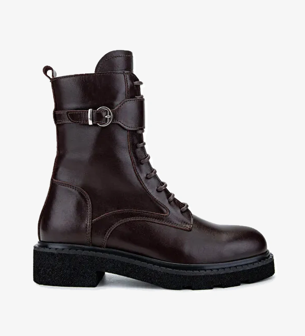 Tamer Tanca Kadın Hakiki Deri Kahverengi Casual Bot - Görsel 1