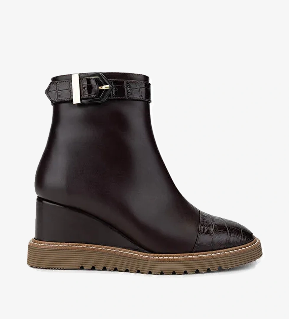 Tamer Tanca Kadın Hakiki Deri Kahverengi Casual Bot - Görsel 1