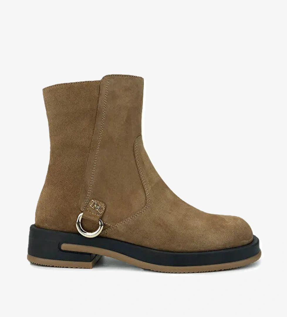 Tamer Tanca Kadın Hakiki Deri Tütün Süet Casual Bot - Görsel 1