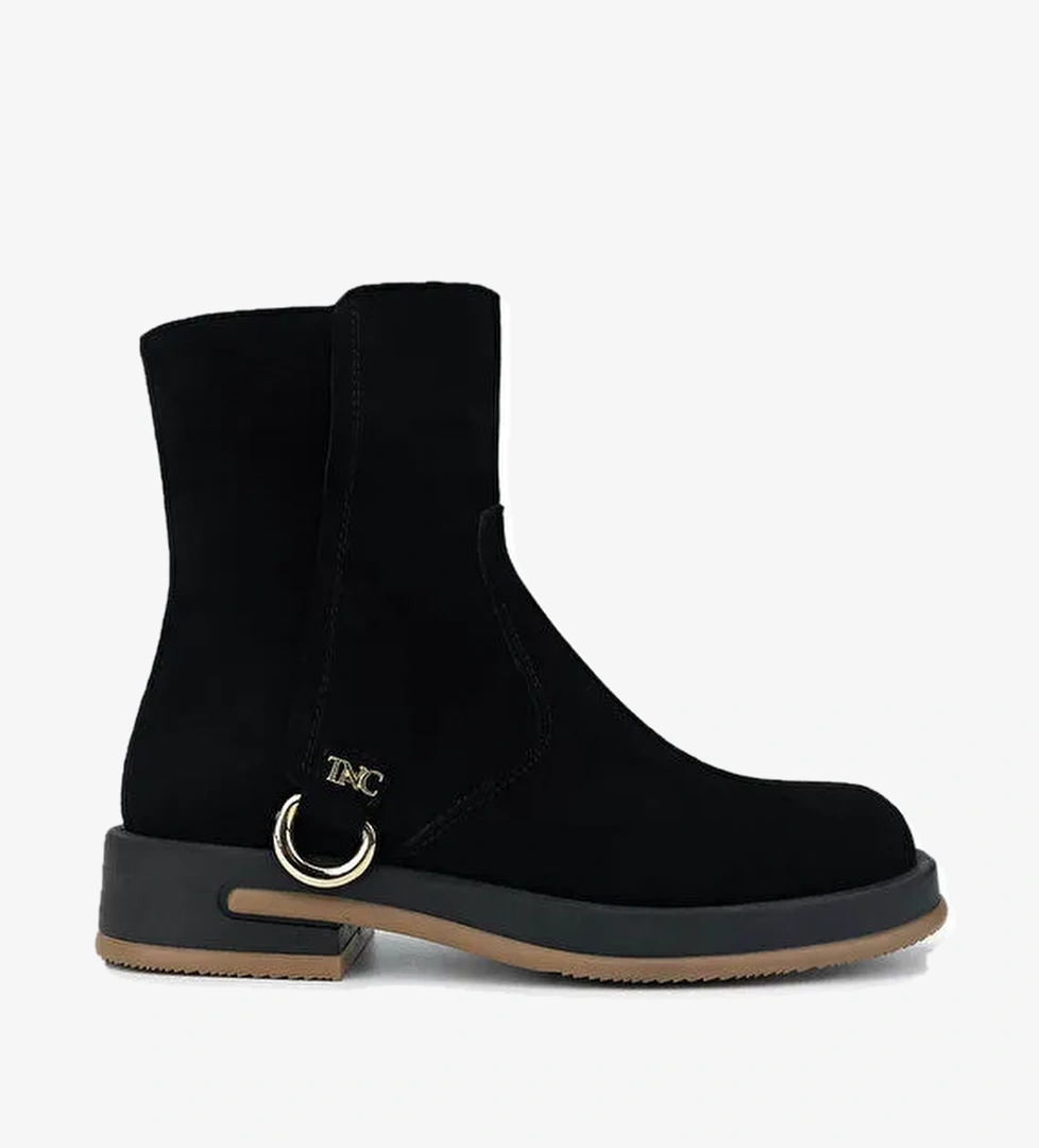 Tamer Tanca Kadın Hakiki Deri Siyah Süet Casual Bot - Görsel 1