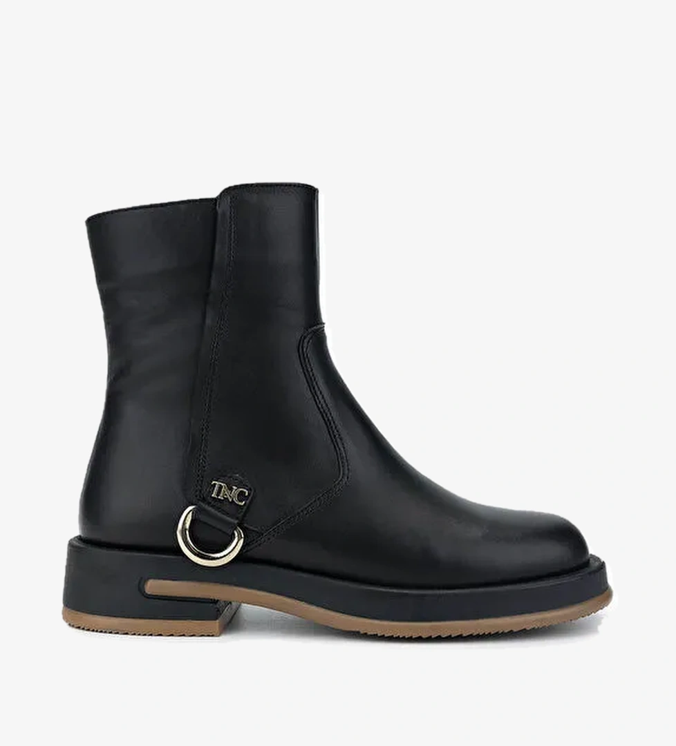 Tamer Tanca Kadın Hakiki Deri Siyah Deri Casual Bot - Görsel 1