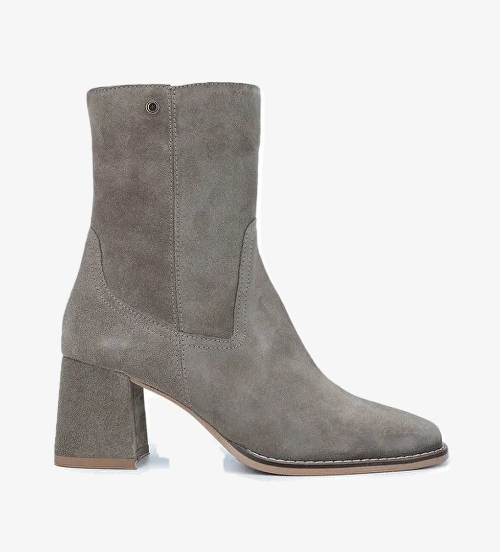Tamer Tanca Kadın Hakiki Deri Vizon Süet Topuklu Bot - Görsel 1
