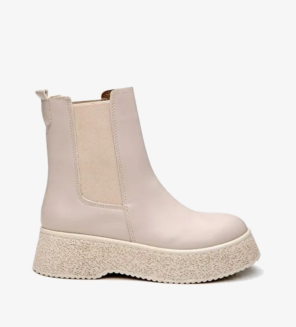 Bej Kadın Düz Bot - Görsel 1