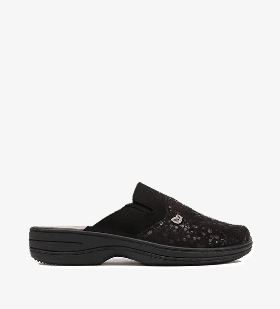 Kifidis Siyah Kadın Deri Terlik 10GLF1TERK00005 - Görsel 1