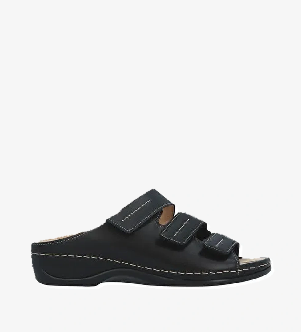 Berkemann Siyah Kadın Deri Terlik 3BER1KLTK000008 - Görsel 1