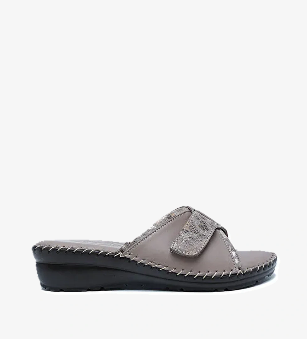 Kifidis Mavi Kadın Deri Terlik 12HND1TERK00001 - Görsel 1