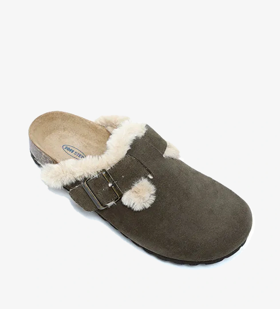 K14207-029SD Kifidis Soft Step Kadın Süet Deri Sabo Mantar Terlik 36-41 - Görsel 1