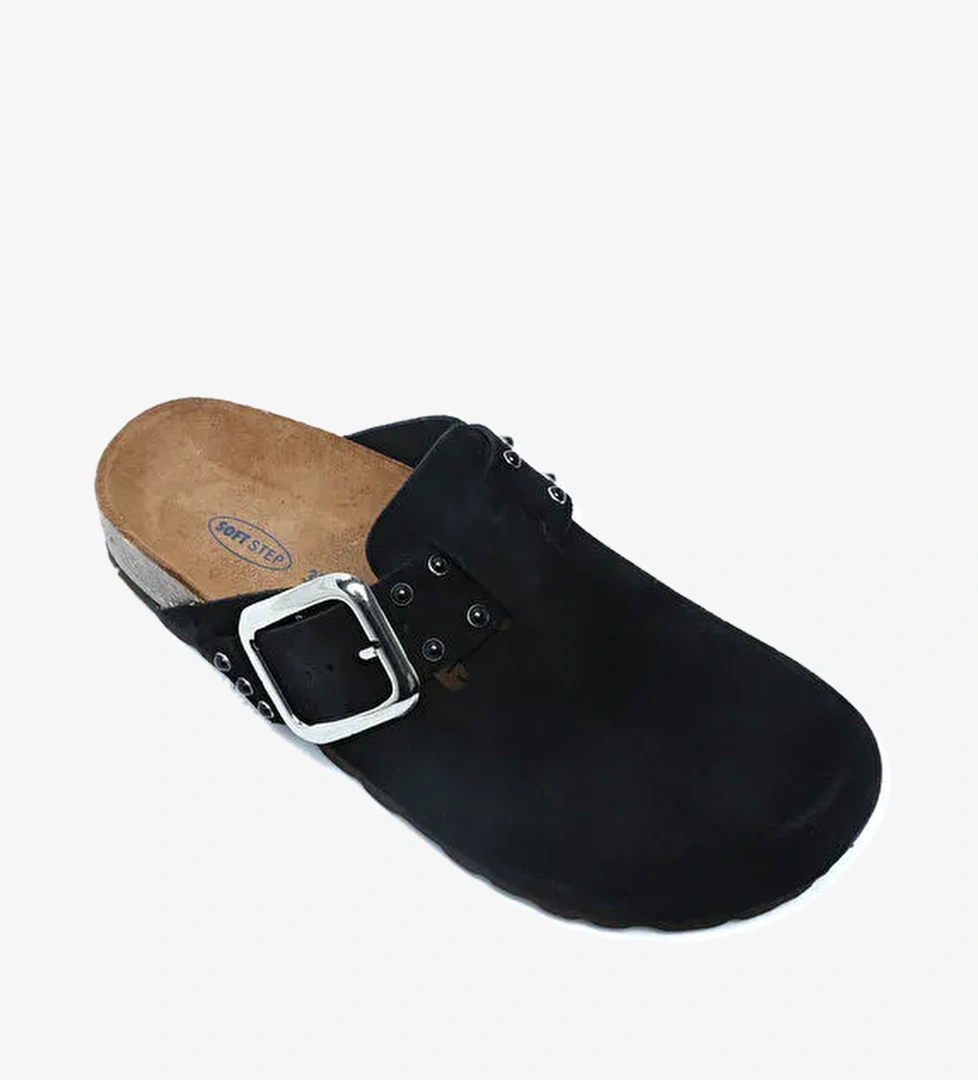 K14653SD Kifidis Soft Step Kadın Süet Deri Sabo Mantar Terlik 36-41 - Görsel 1