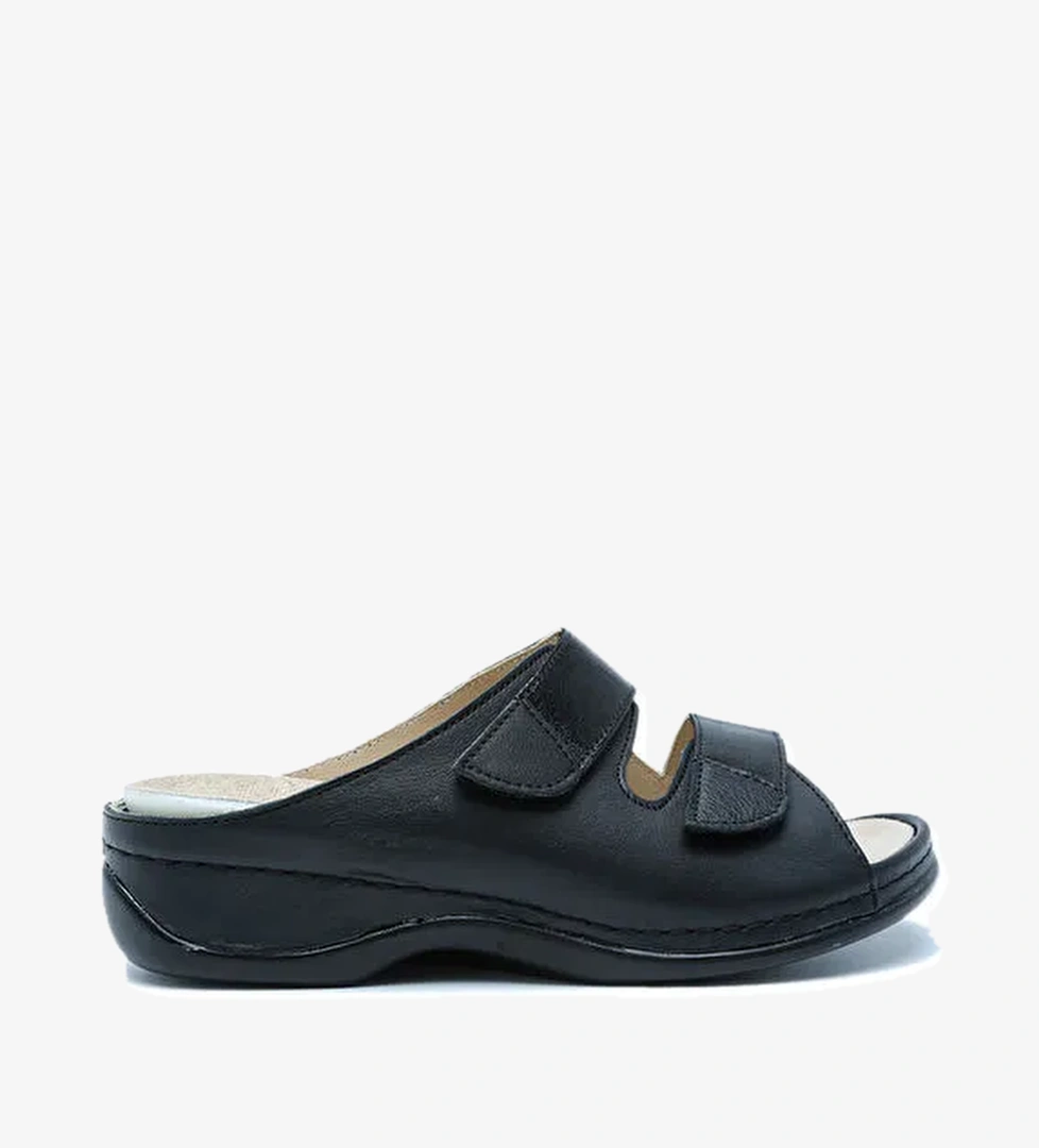 Kifidis Lacivert Kadın Deri Terlik 12ÖZK1TERK00006 - Görsel 1