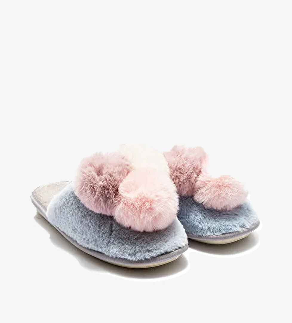 Twigy Twigy Gri-Pembe Kadın Ev Terliği CC0091 model görseli