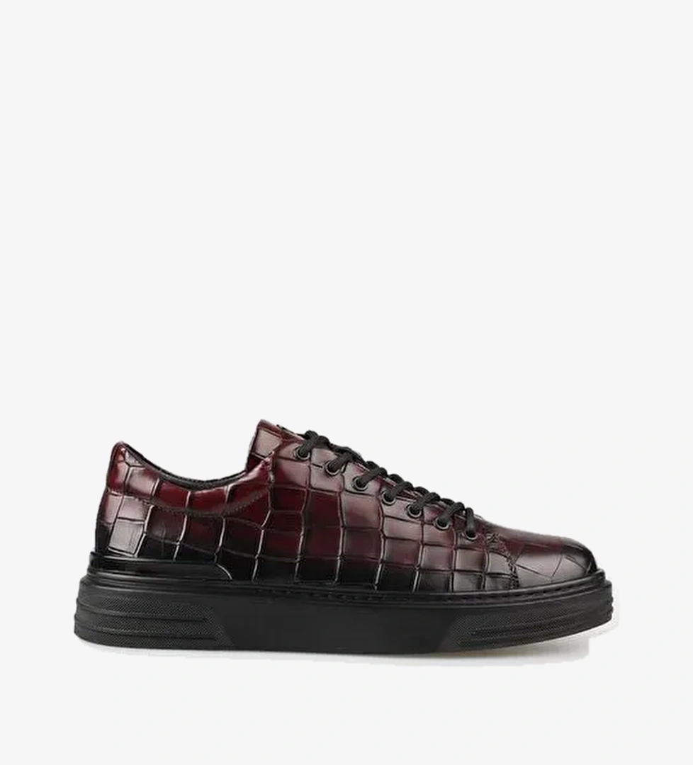 Elle Elle Bordo Deri Erkek Spor Ayakkabı Sneaker | Boyner Bordo - 1. görsel