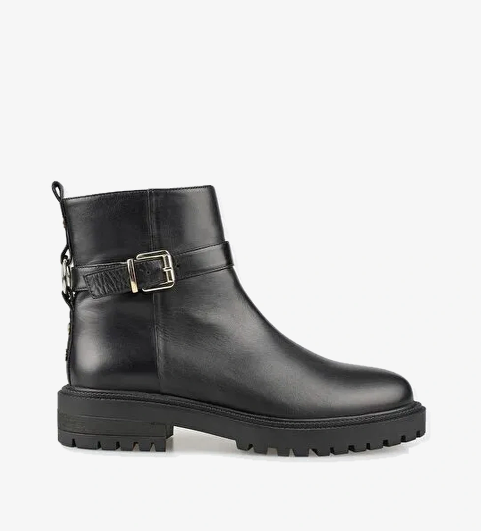 Siyah Deri Kadın Günlük Bot - Görsel 1