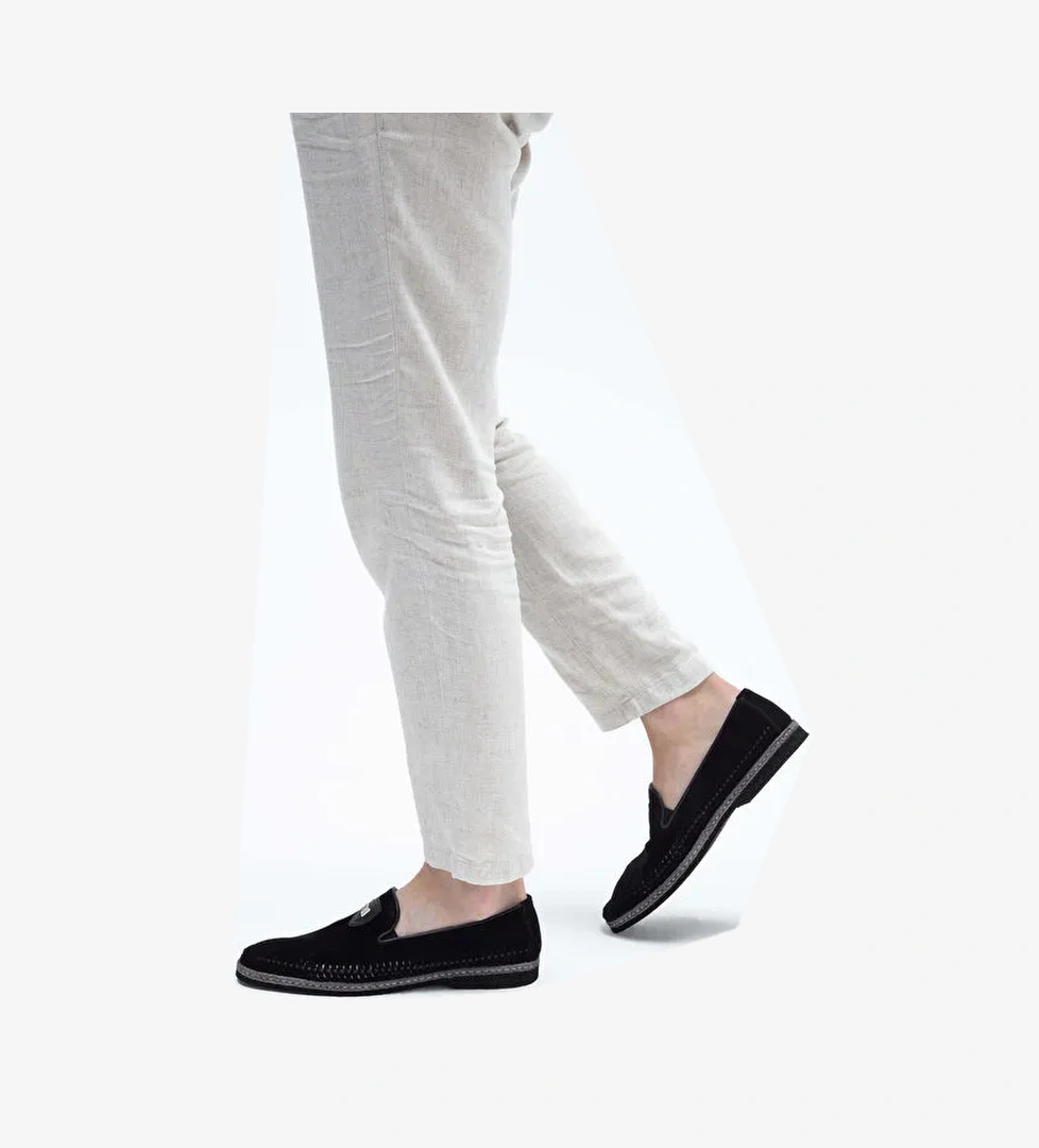 Giampiero Nicola Erkek Hakiki Deri Siyah Loafer Ayakkabı - Görsel 1