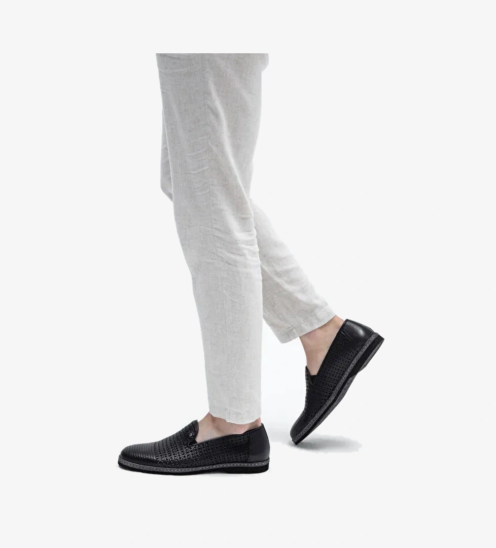 Giampiero Nicola Erkek Hakiki Deri Siyah Loafer Ayakkabı - Görsel 1