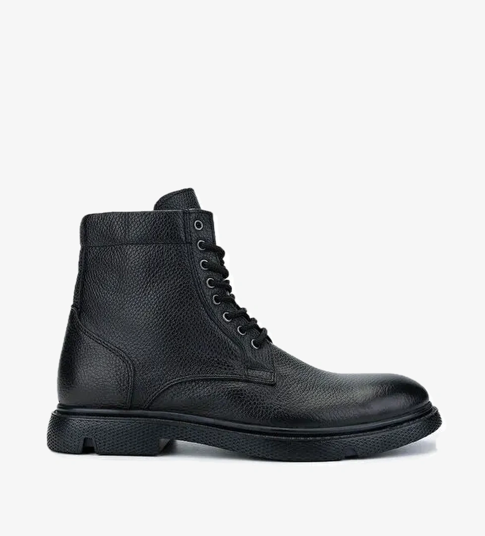 Tamer Tanca Erkek Hakiki Deri Siyah Casual Bot - Görsel 1