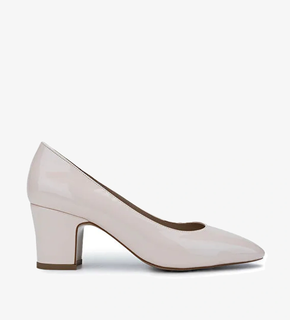 Tamer Tanca Kadın Suni Deri Bej Rugan Topuklu Ayakkabı - Görsel 1