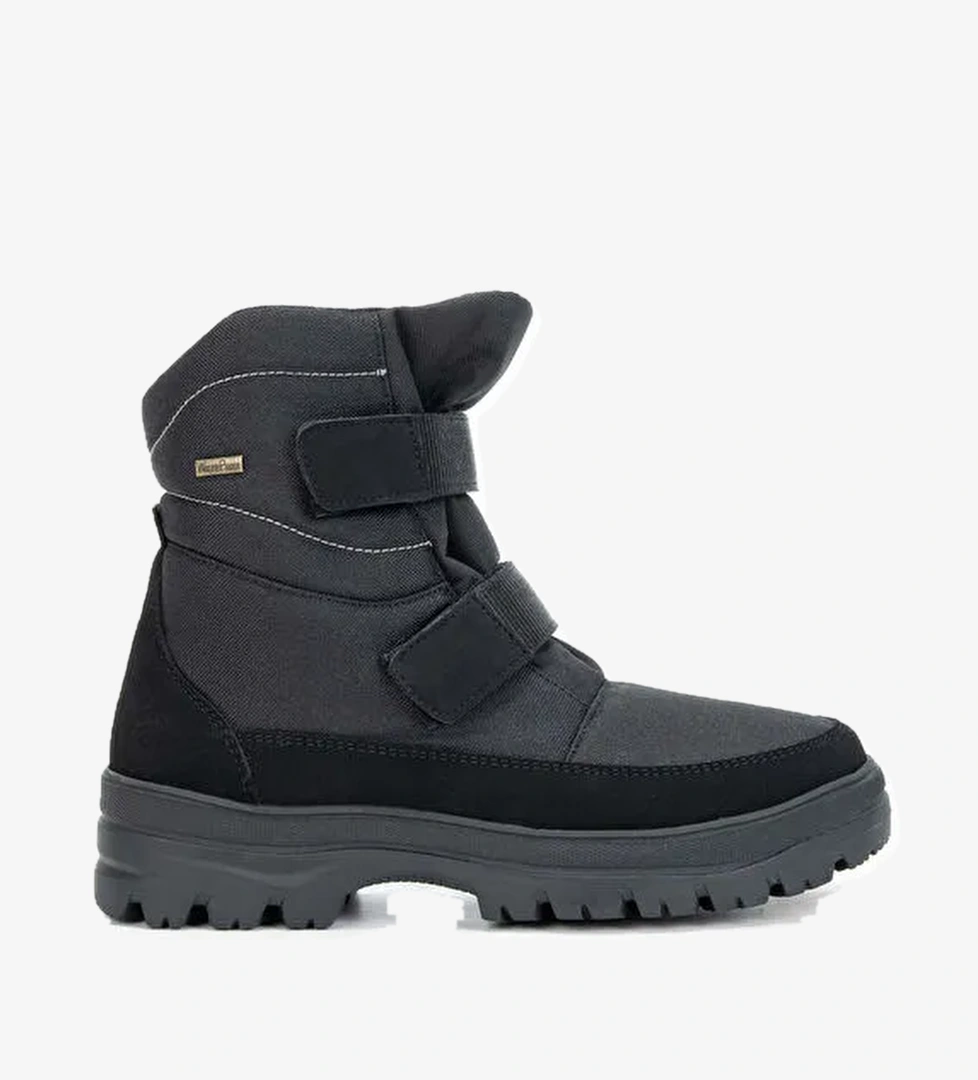 OTHREE Erkek Deri & Tekstil Siyah Kar Botu - Görsel 1