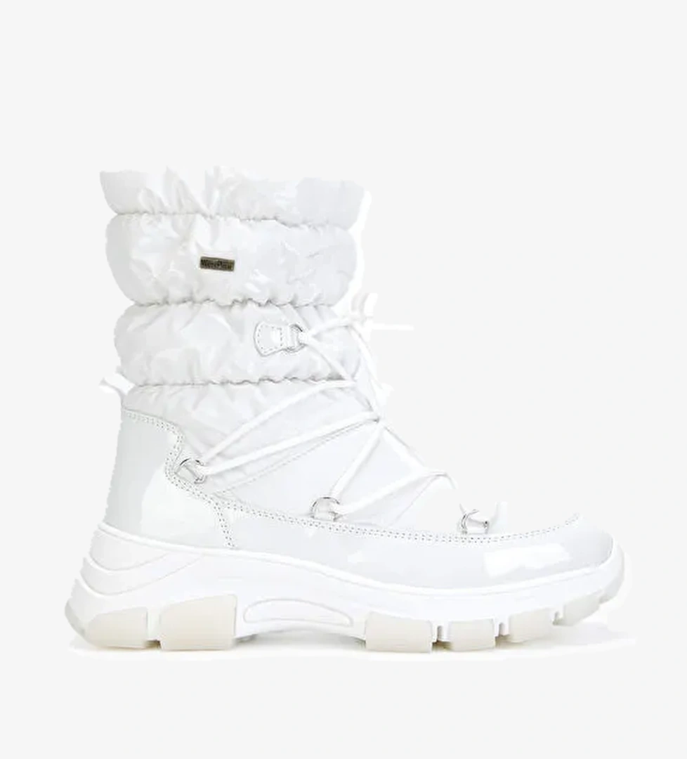 OTHREE Kadın Deri & Tekstil Beyaz Kar Botu - Görsel 1