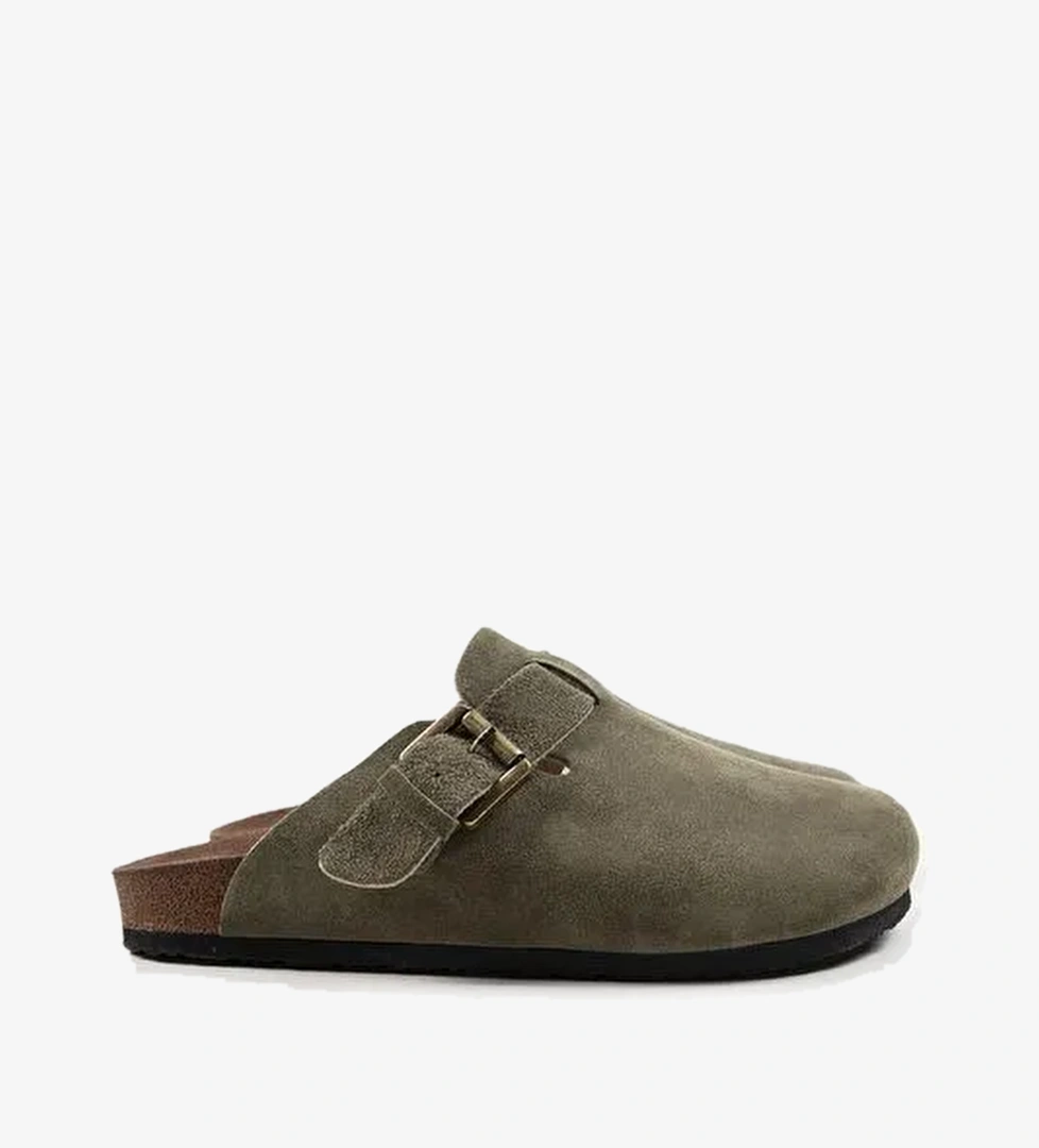 Krahe Haki Kadın Süet Terlik MNJ.135.02 - Görsel 1