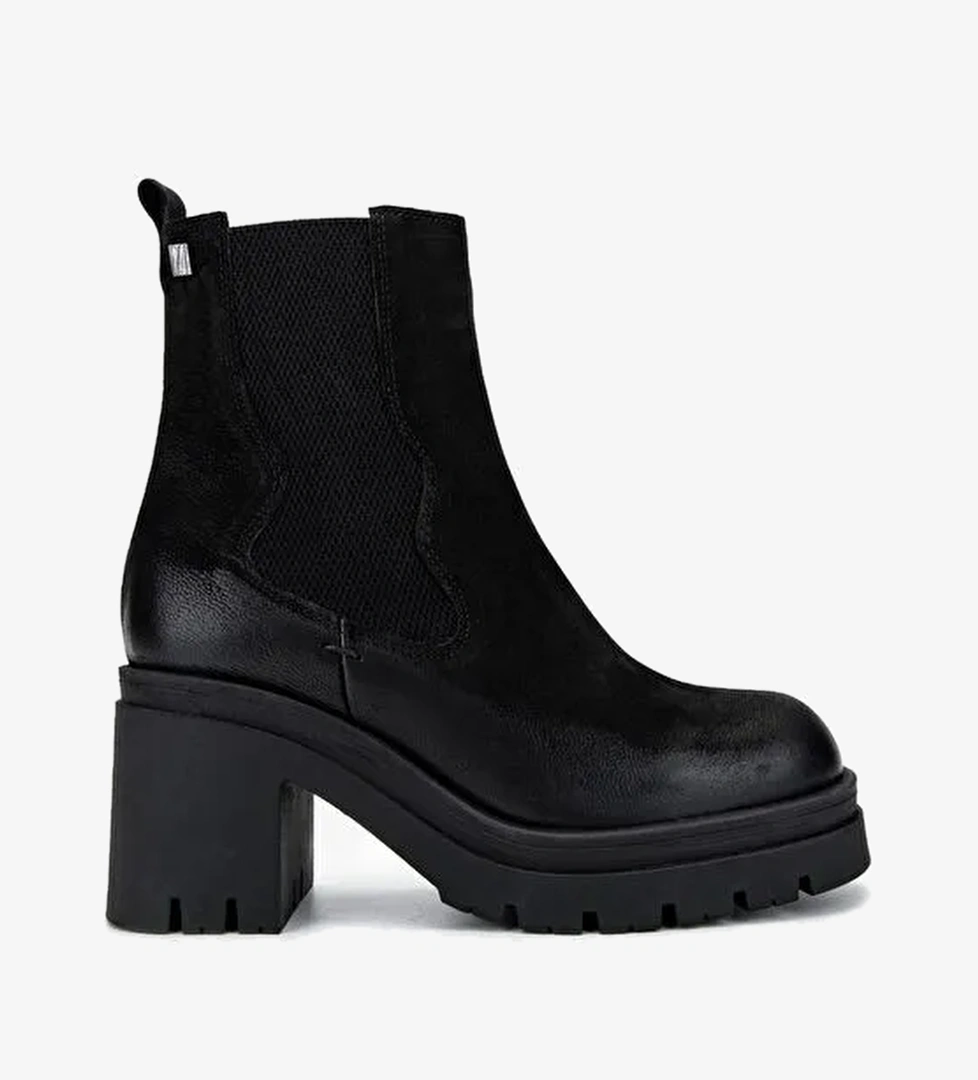 Valmenti Kadın Hakiki Deri Siyah Nubuk Casual Bot - Görsel 1