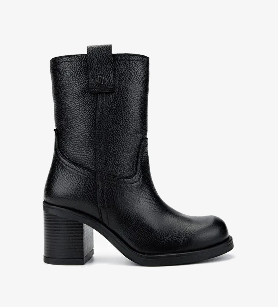 Valmenti Kadın Hakiki Deri Siyah Floter Casual Bot - Görsel 1