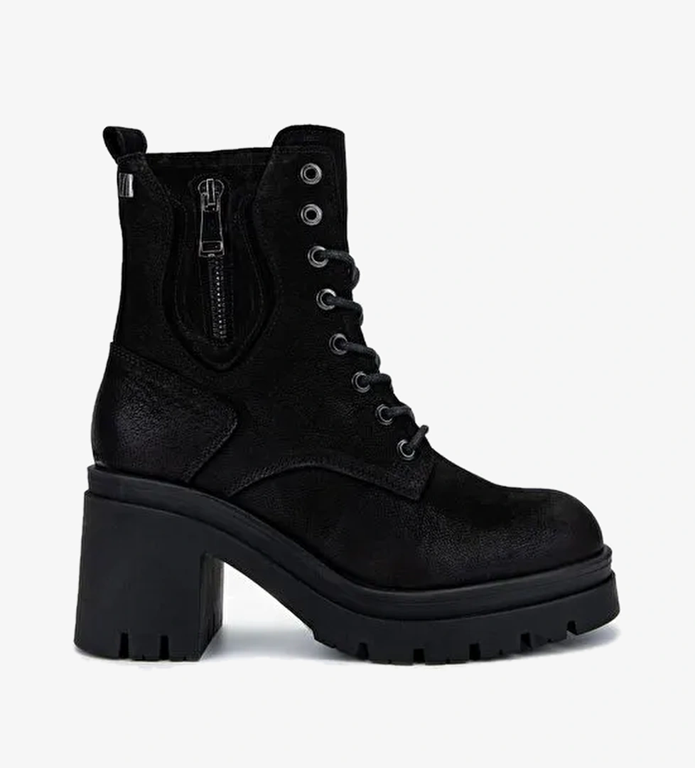 Valmenti Kadın Hakiki Deri Siyah Nubuk Casual Bot - Görsel 1