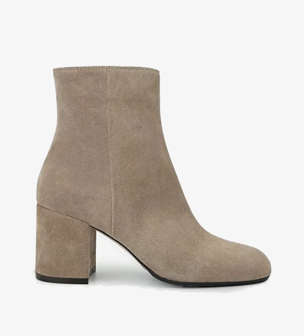 Valmenti Kadın Hakiki Deri Bej Süet Casual Bot - Görsel 1