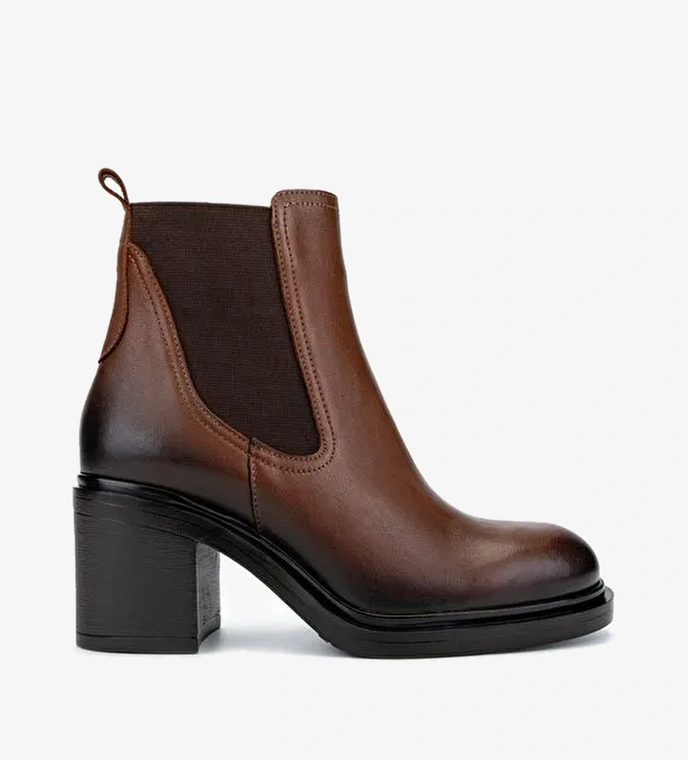 Valmenti Kadın Hakiki Deri Taba Deri Casual Bot - Görsel 1