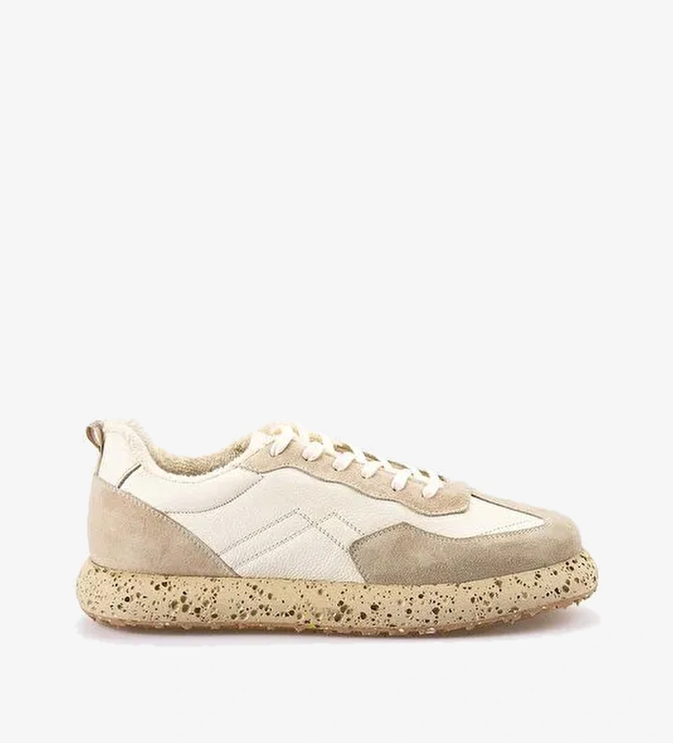 Kemal Tanca Ekru Erkek Deri Sneaker 242KTE928 N10 - Görsel 1