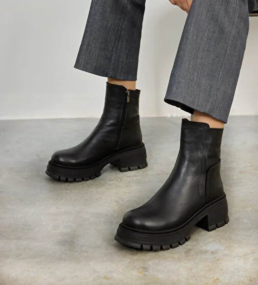 Ziya, Kadın Hakiki Deri Bot 143359Z615 Siyah - Görsel 1