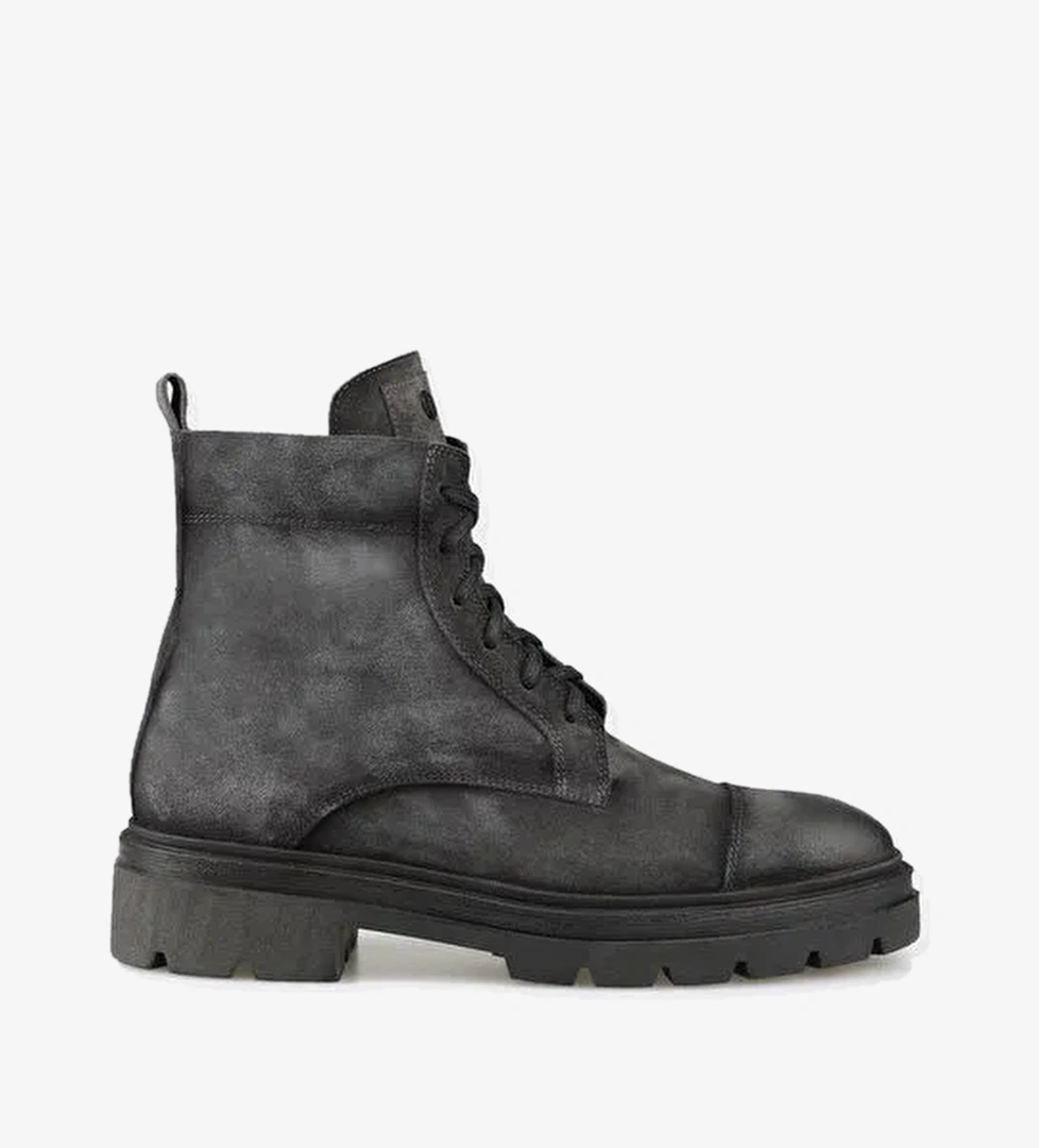 Antrasit Deri Erkek Günlük Bot - Görsel 1