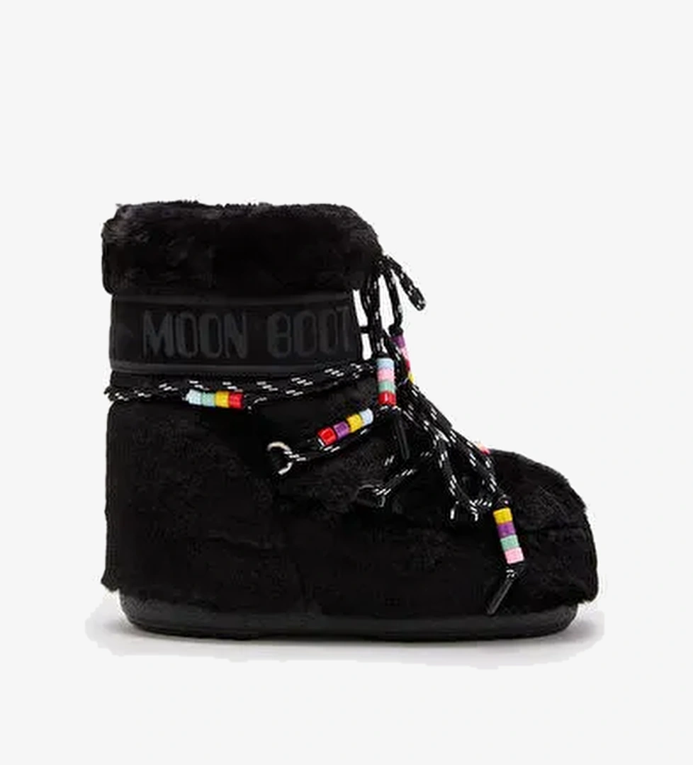 Kadın Bot (Kar) 80D1409470-N001 Moon Boot Icon Low Faux Fur Beads Black - Görsel 1