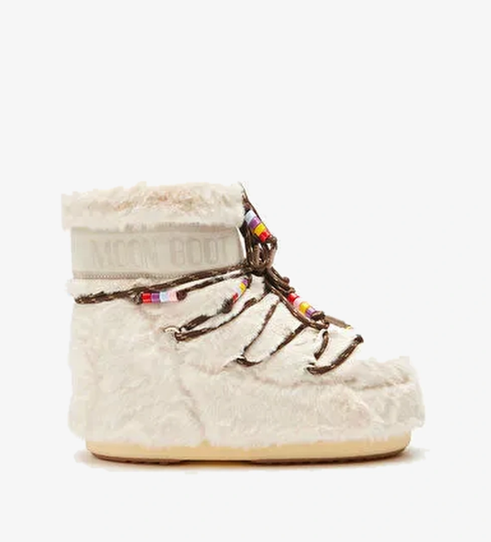 Kadın Bot (Kar) 80D1409470-L002 Moon Boot Icon Low Faux Fur Beads Cream - Görsel 1