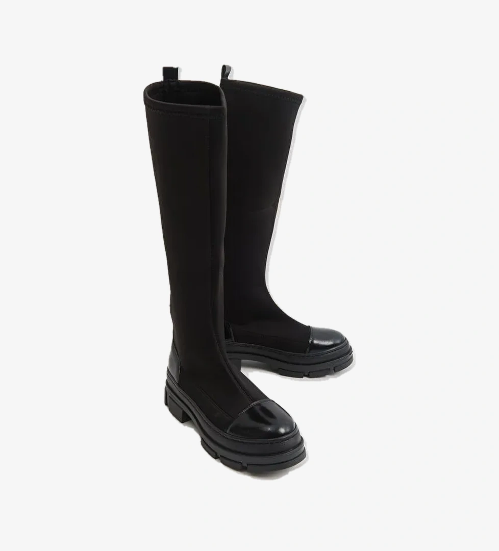 BELLA Siyah Scuba Kadın Çizme - Görsel 1