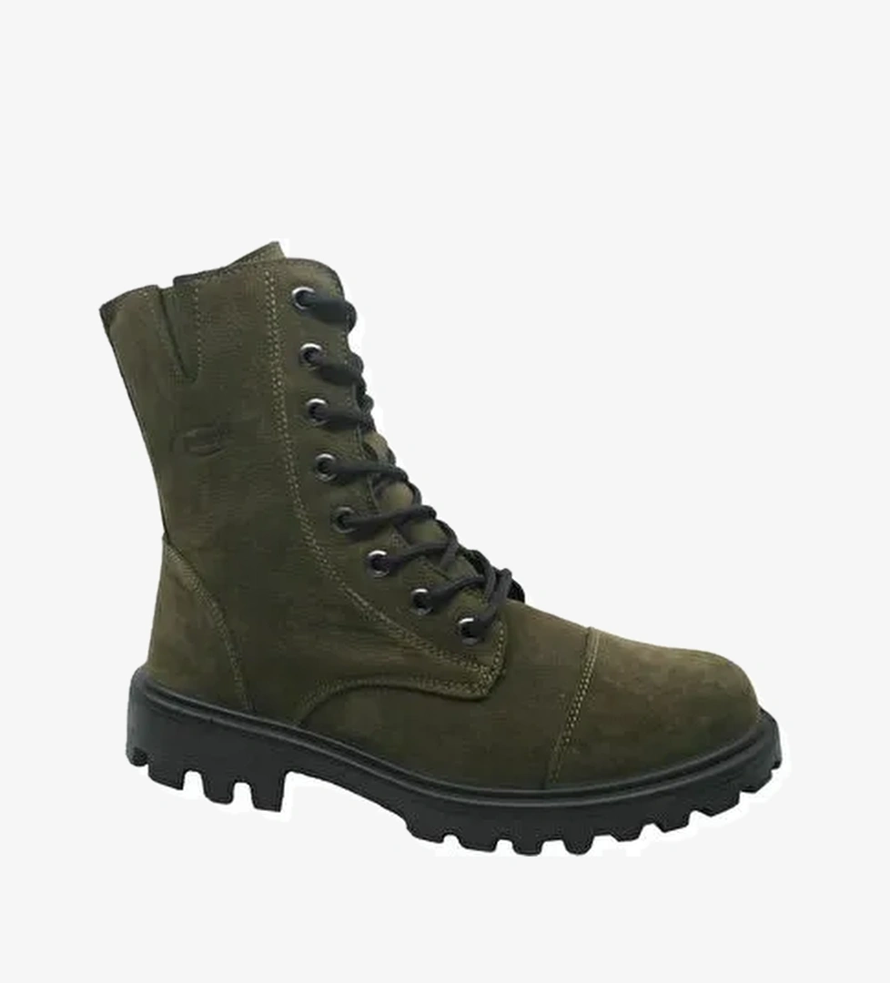 Scooter Su Geçirmez Deri Haki Kadın Bot Z7107NH - Görsel 1