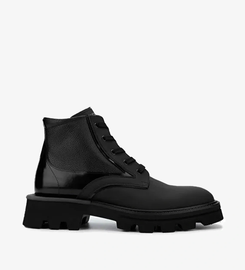 Butteri Erkek Hakiki Deri Siyah Casual Bot - Görsel 1